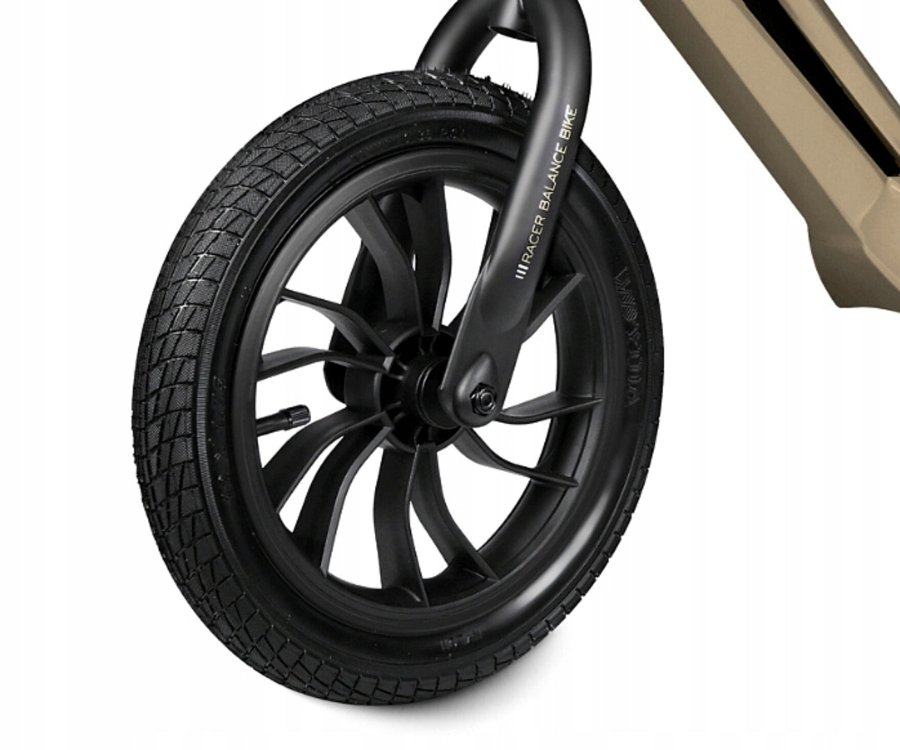 Qplay Children's balance bike Racer Brown pumped wheels 12" walker Color silver