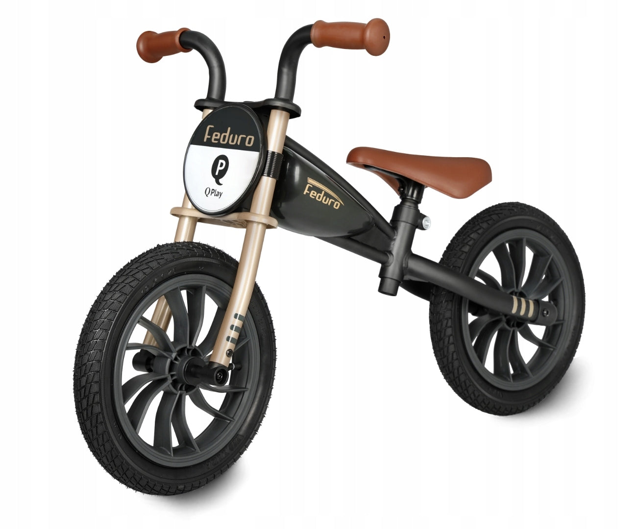 Qplay Feduro Black-Golden Balance Bike