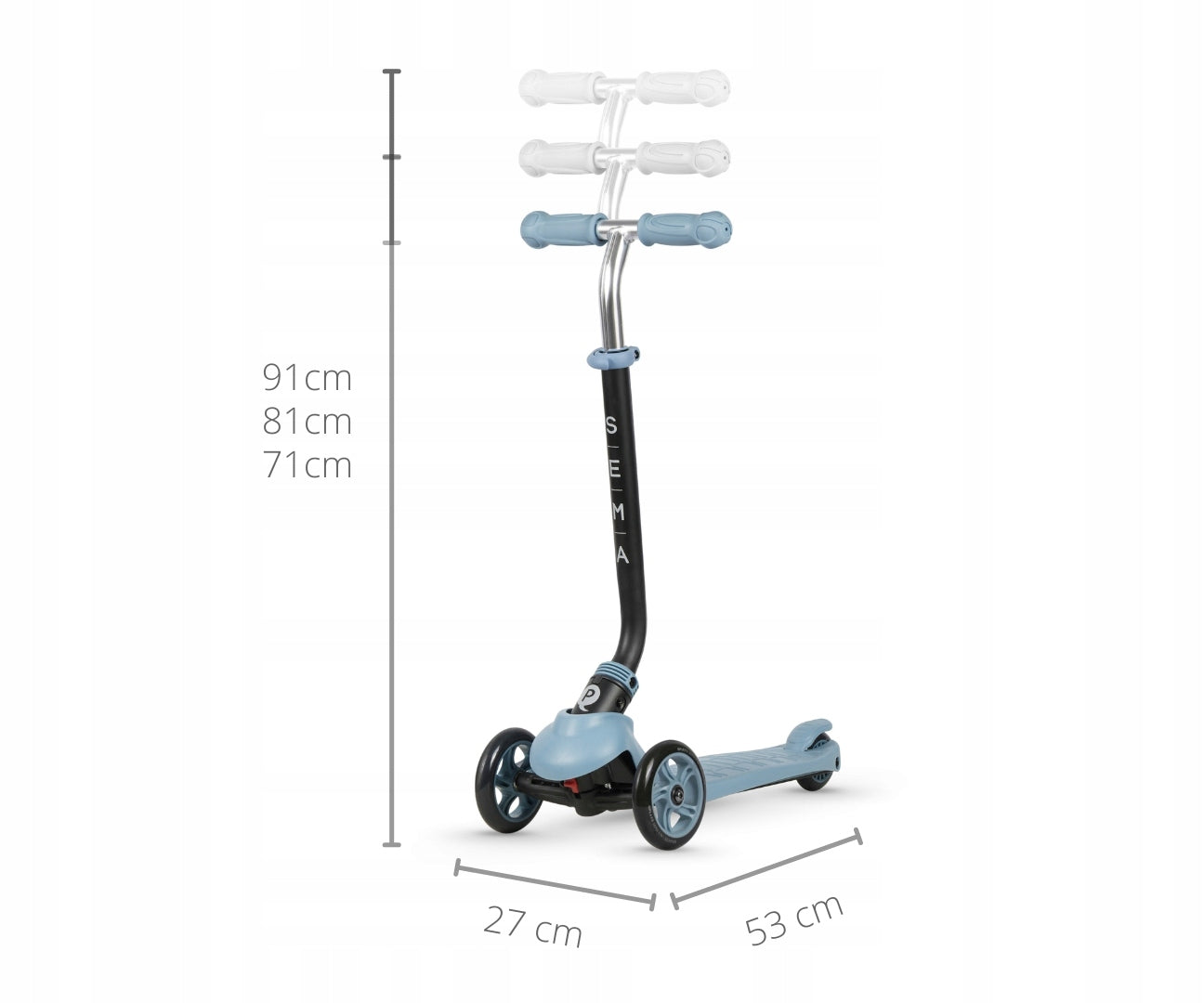 Qplay scooter Sema 3in1 blue Wheels natural rubber