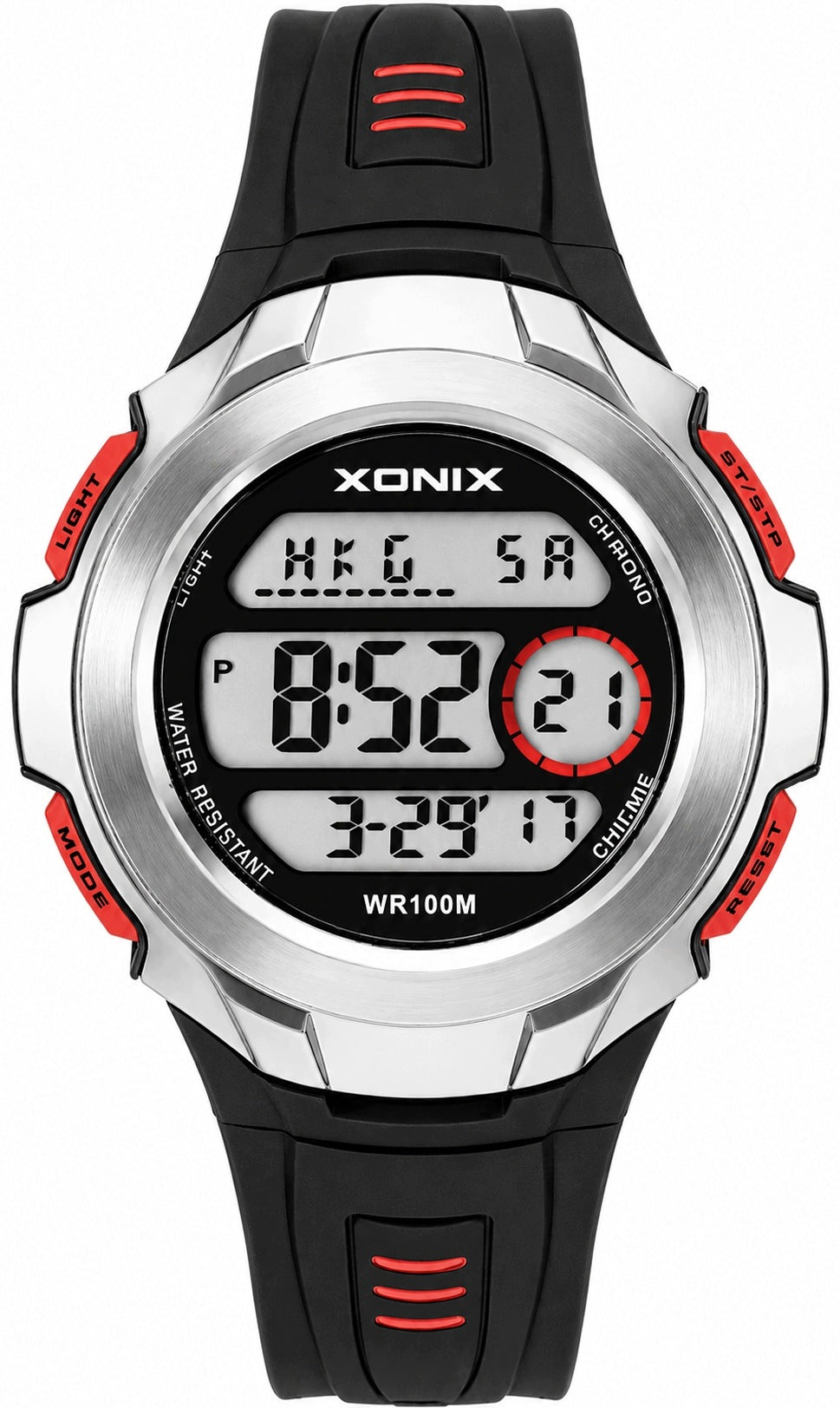 Quartz digital watch XONIX LED stopwatch alarm timer 10 ATM waterproof Packaging status original