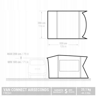 Quechua Inflatable vestibule - Van Connect Air Second Fresh - for 6 people Packaging status original