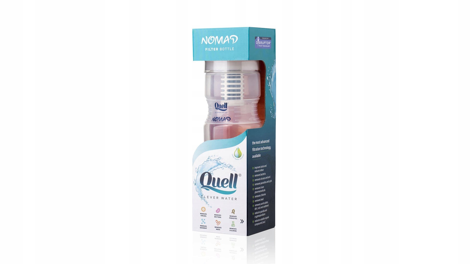 Quell NOMAD Bottle with Filter white