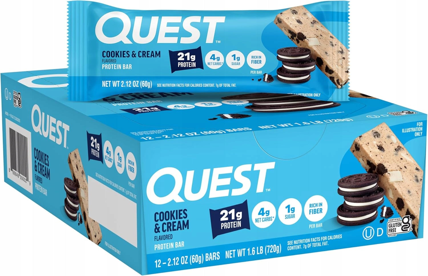 Quest Nutrition Protein Bar 12x60g protein bar DELICIOUS NUMBER 1 UWA TERM Packaging status original