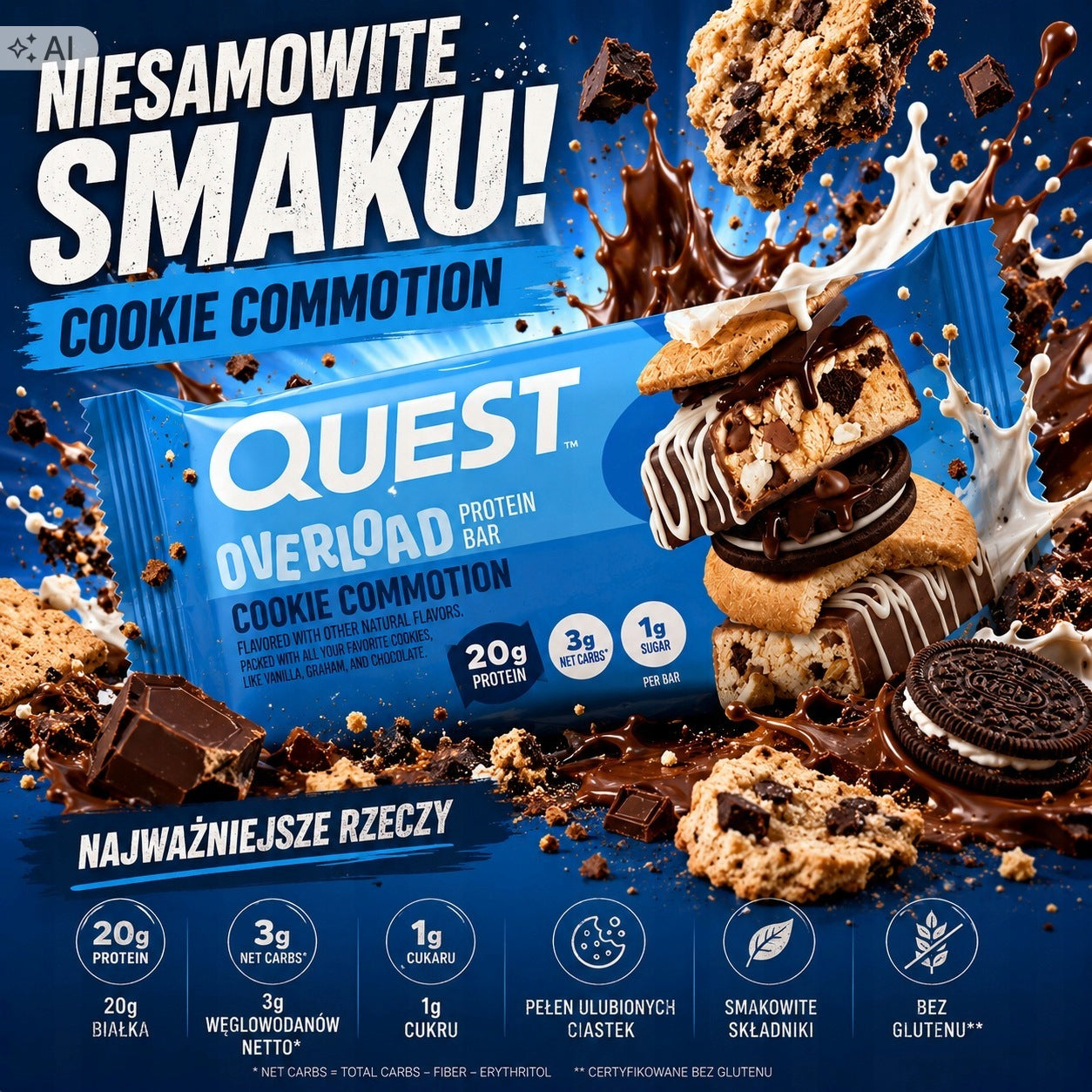Quest Overload Protein 12x58g HIGH PROTEIN BAR Expiration date up to 2 weeks after the purchase date