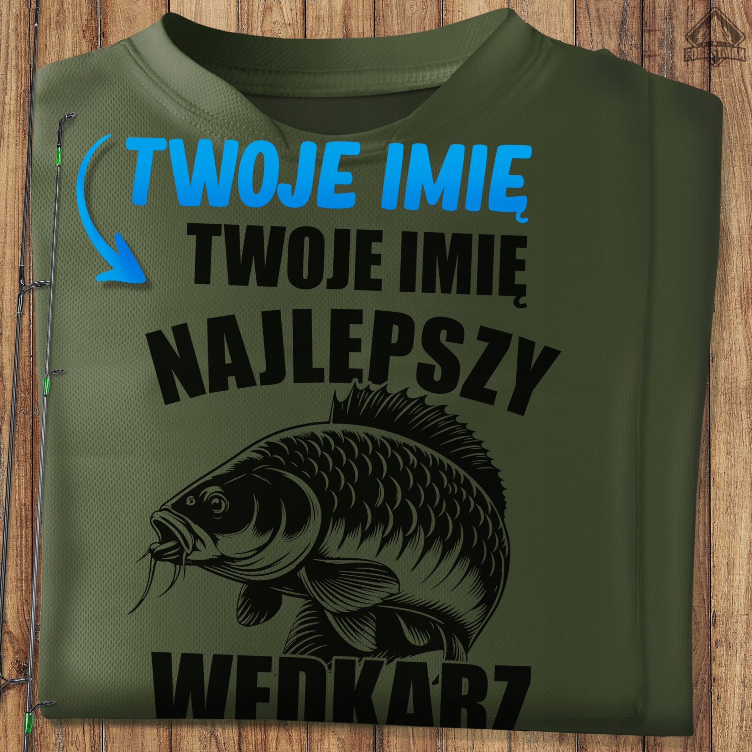 Quick Drying Khaki T-Shirt for Fisherman Gift with Own Name - XL Color green