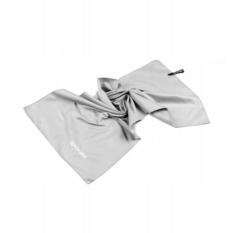 Quick Drying Microfiber Towel Spokey 50x120cm Grey for Gym Camping Color gray