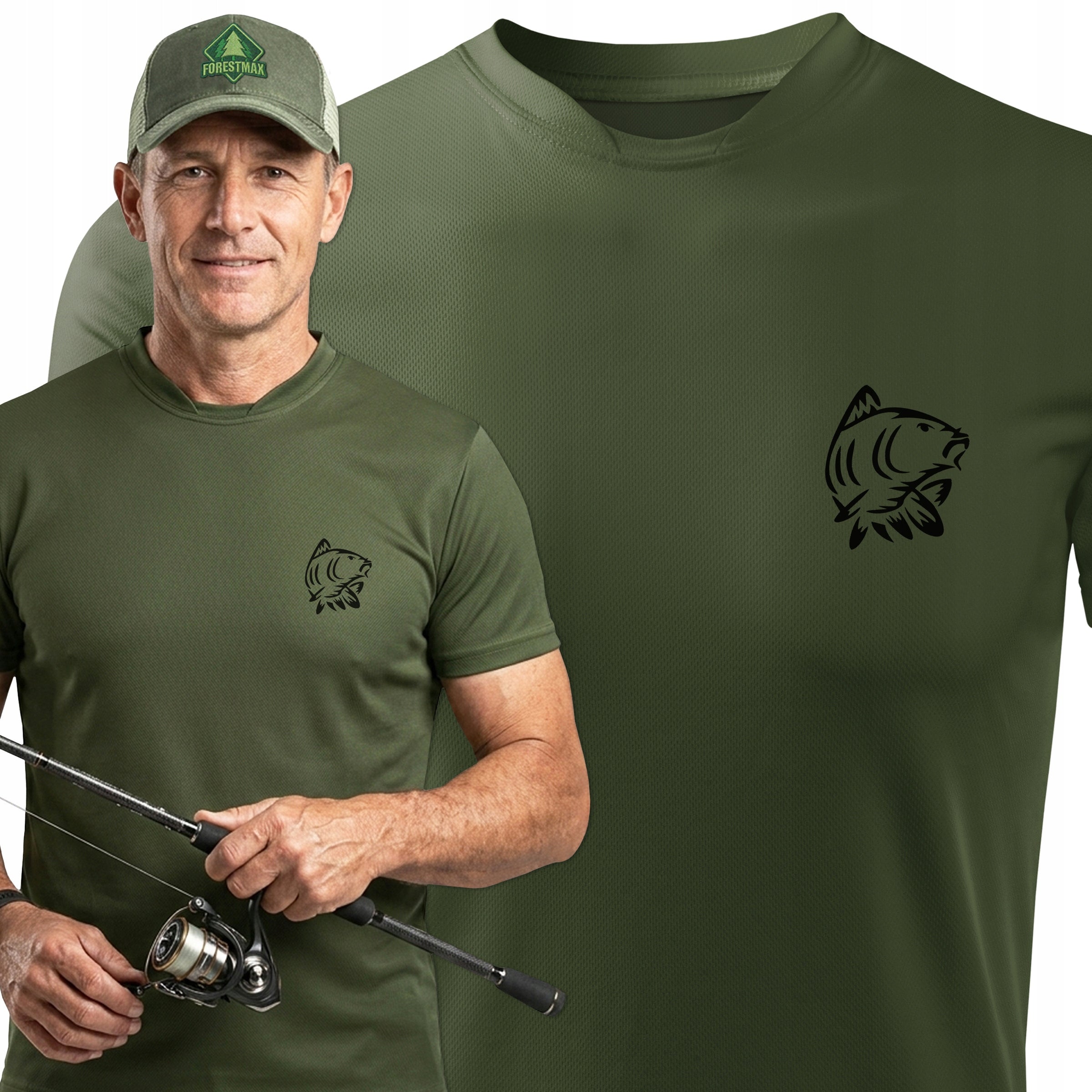 Quick-drying summer shirt for angler Fishing T-shirt print KARP - L