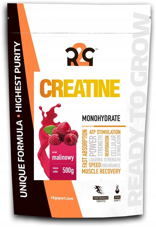 R2G Creatine Monohydrate Creatine Regeneration Weight 500g Raspberry