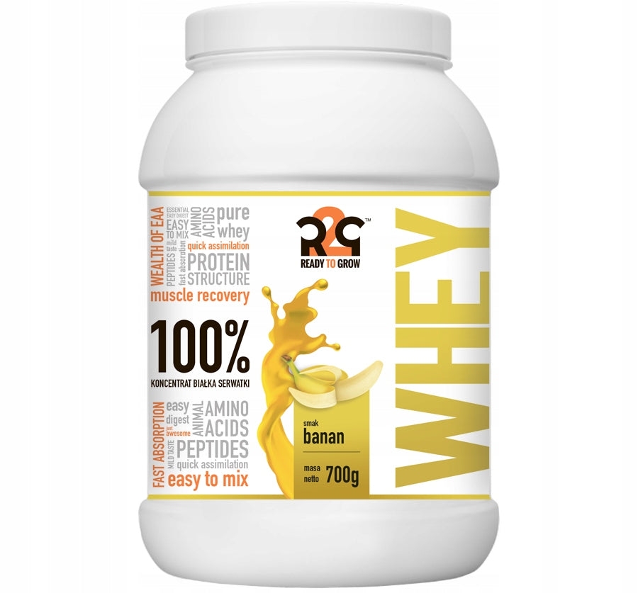 R2G Whey Protein Concentrate WPC Protein Without Sugar 700g Banana