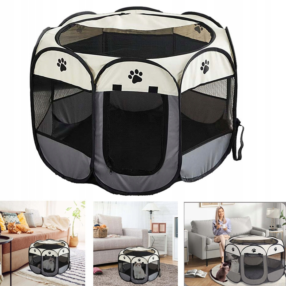 RABBIT CAT PET PLAYPEN FOR HOME FOLDING 91x91x58cm