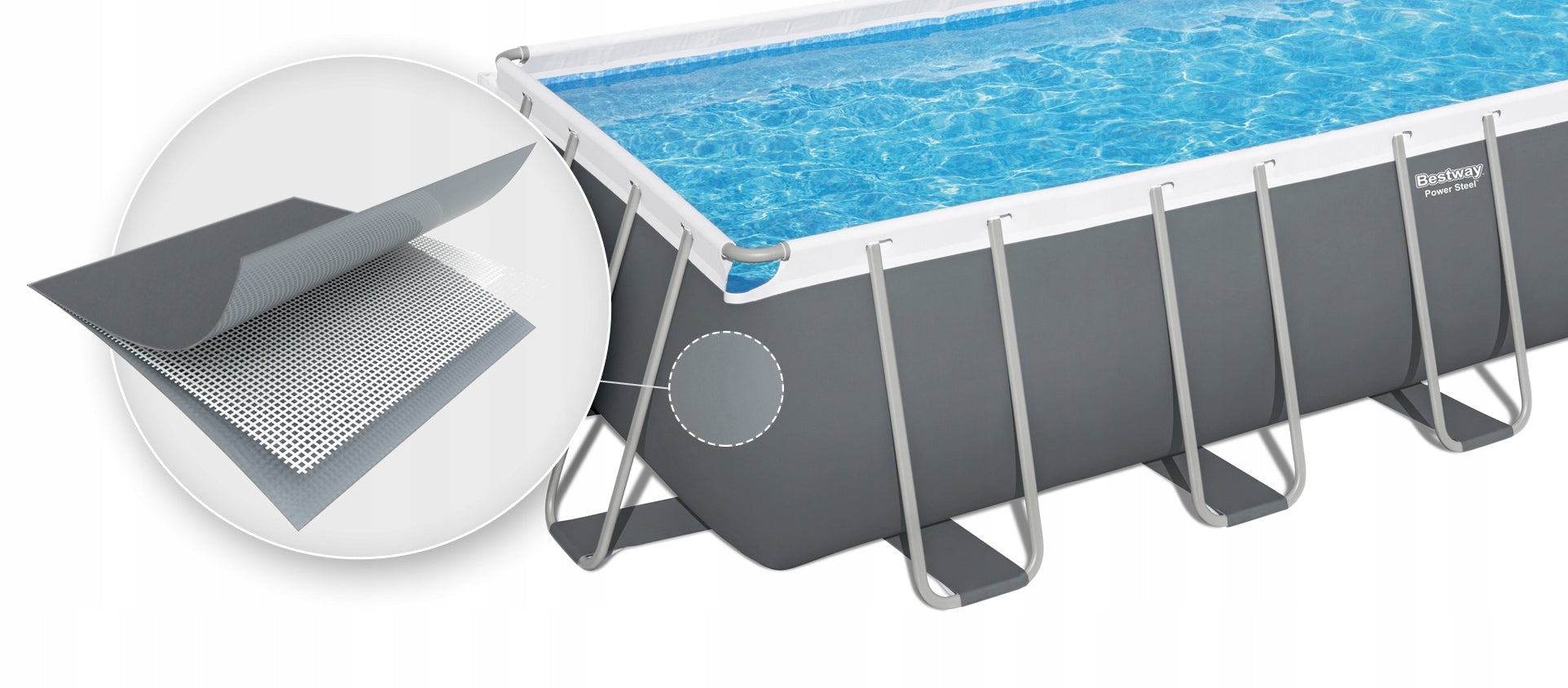 RACK POOL WITH SAND PUMP 640 x 274 x 132CM MEGA SET 12IN1 BESTWAY Height 132 cm