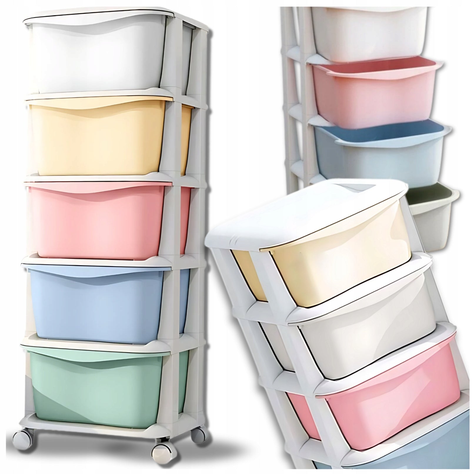 RACK TOY CABINET DOCUMENTS CLOTHES PLASTIC CONTAINER ON WHEELS