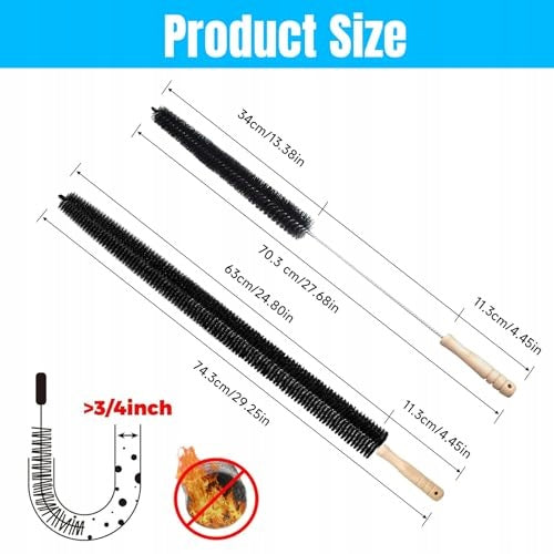 RADIATOR BRUSH FLEXIBLE STAINLESS STEEL SET OF 2 Manufacturer code Bez marki