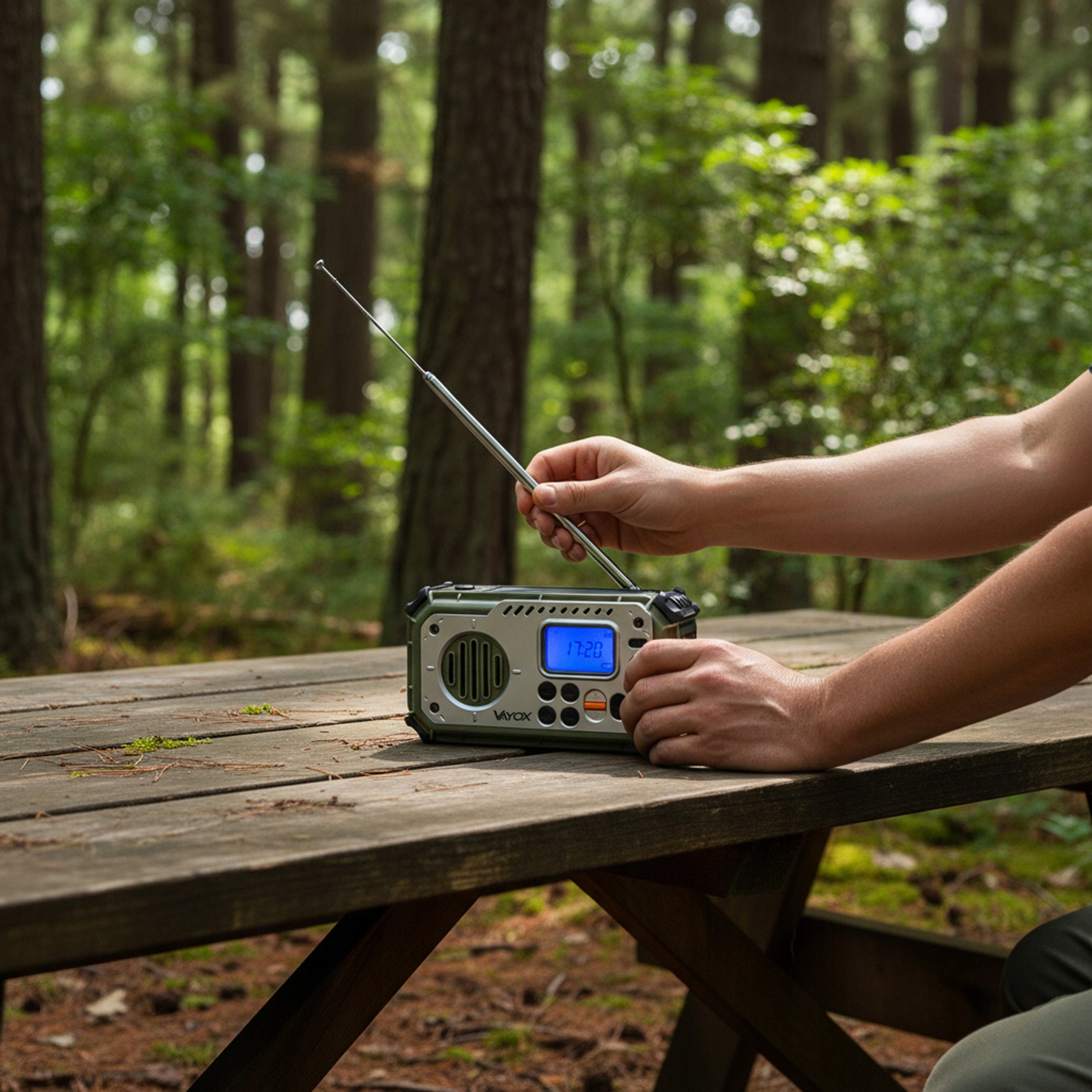 RADIO FM PORTABLE BLUETOOTH SOLAR USB FOR CRANK DYNAMO FLASHLIGHT AKU VAYOX Packaging status original