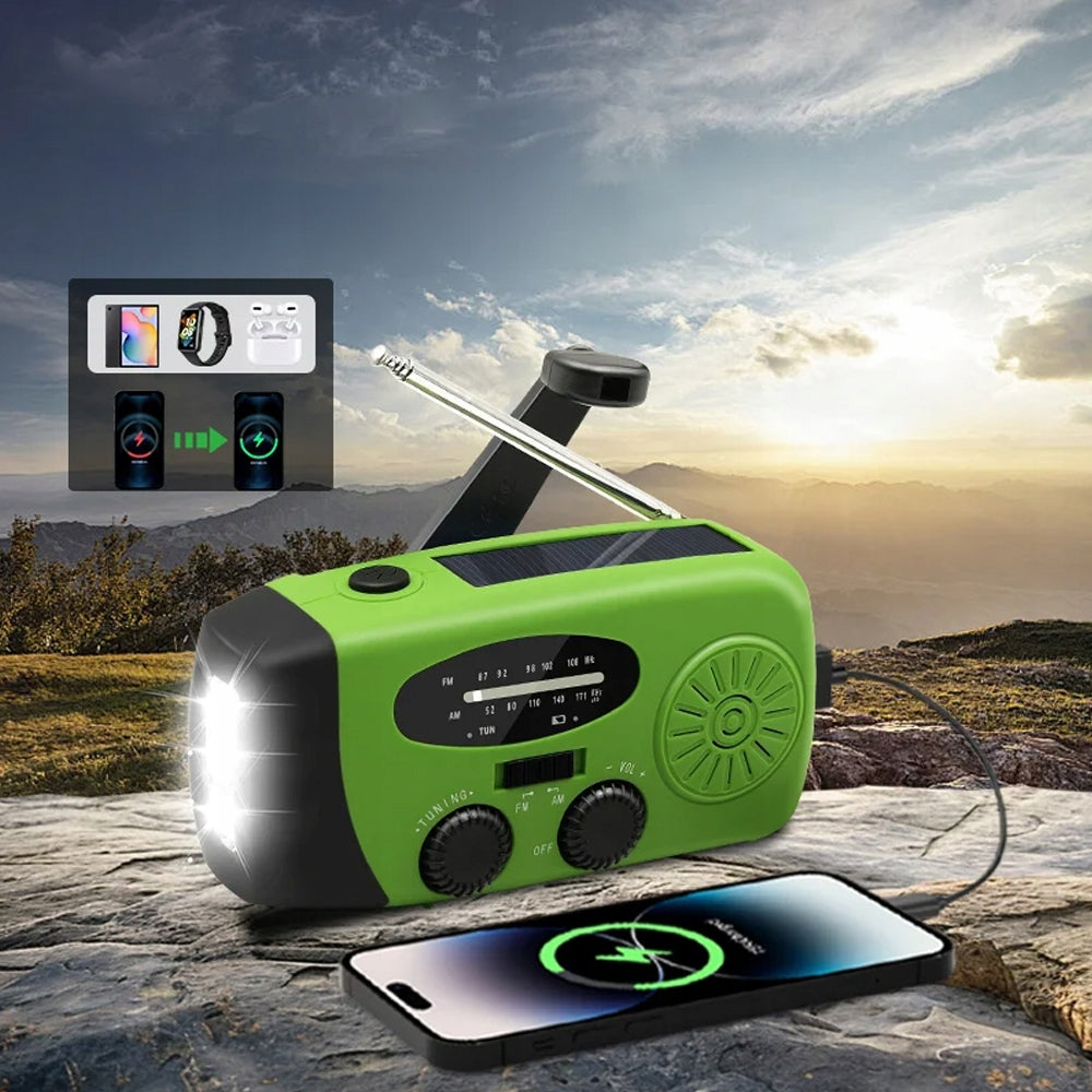 RADIO FOR CRANK FM AM SOLAR 2000MAH LED MANUAL CHARGING COMPACT Brand no brand