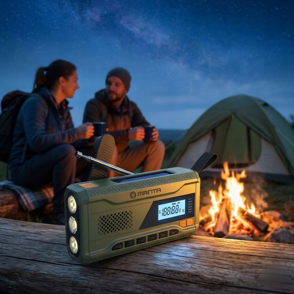 RADIO FOR CRANK portable solar emergency dynamo FLASHLIGHT Powerbank 4500mAh Manufacturer code radio solarne awaryjne na korbkę RDI401G SOS