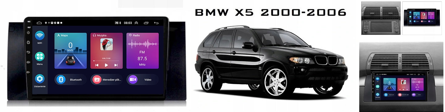 RADIO GPS ANDROID NAVIGATION BMW X5 E53 2000-2006 WIFI CARPLAY 4GB 34GB Manufacturer code Q8 028/514