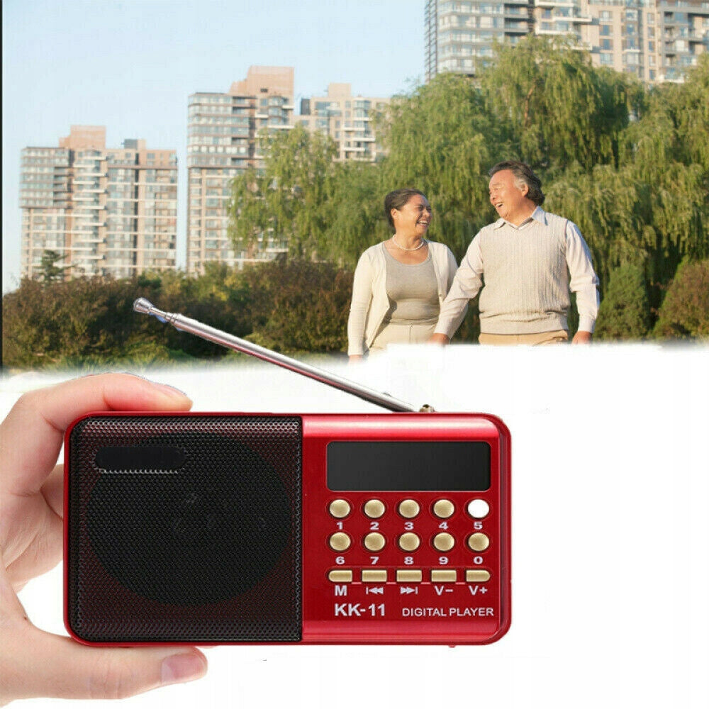 RADIO MINI PORTABLE POCKET FM AM USB KITCHEN FOR BATTERY SMALL Batteries included no