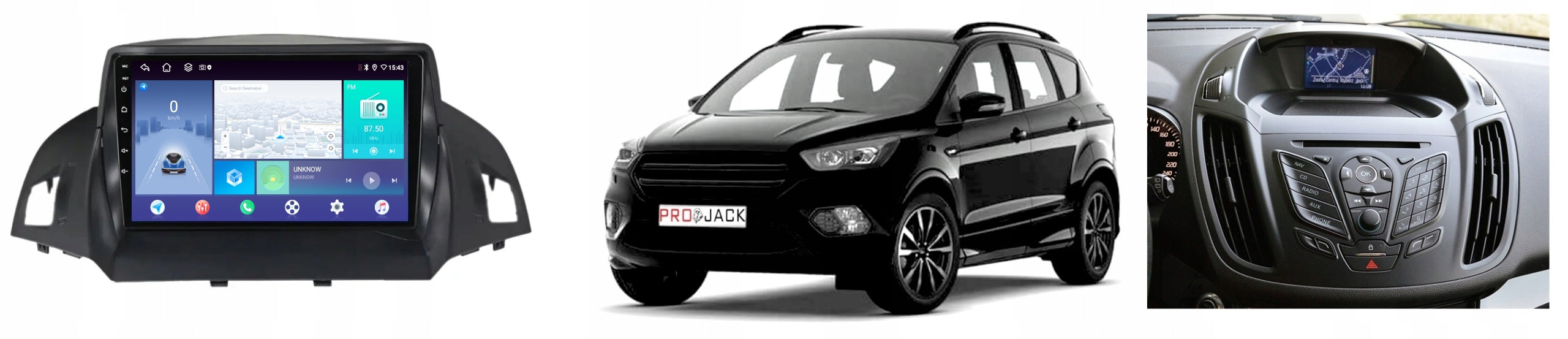 RADIO NAVIGATION ANDROID CARPLAY FORD CMAX KUGA 2012-2019 4GB 64GB SIM Manufacturer code M400 A18