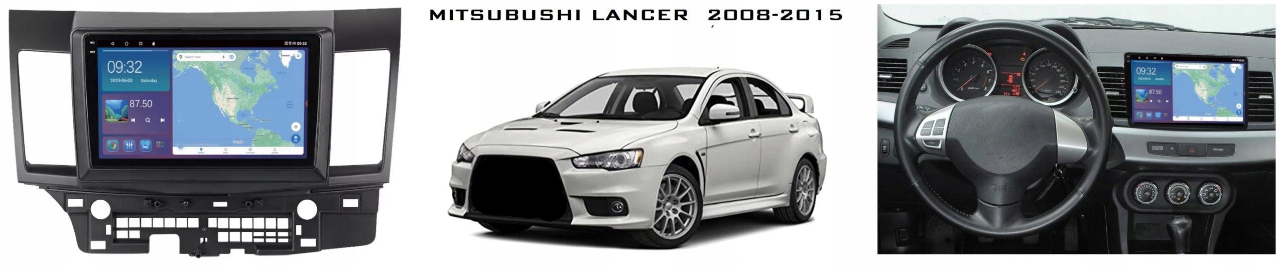 RADIO NAVIGATION ANDROID MITSUBISHI LANCER 2008-15 USB WIFI CARPLAY BT 64GB Manufacturer code Q6 1001 238/891