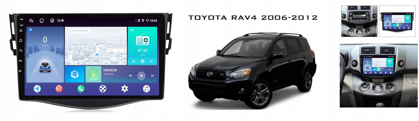 RADIO NAVIGATION CARPLAY GPS ANDROID TOYOTA RAV4 2006-2012 4GB 64GB SIM Manufacturer code A400 122