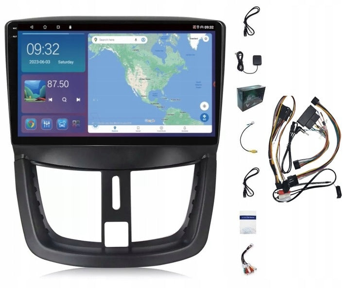 RADIO NAVIGATION GPS PEUGEOT 207 2006-12 WIFI CARPLAY USB 4GB 64GB