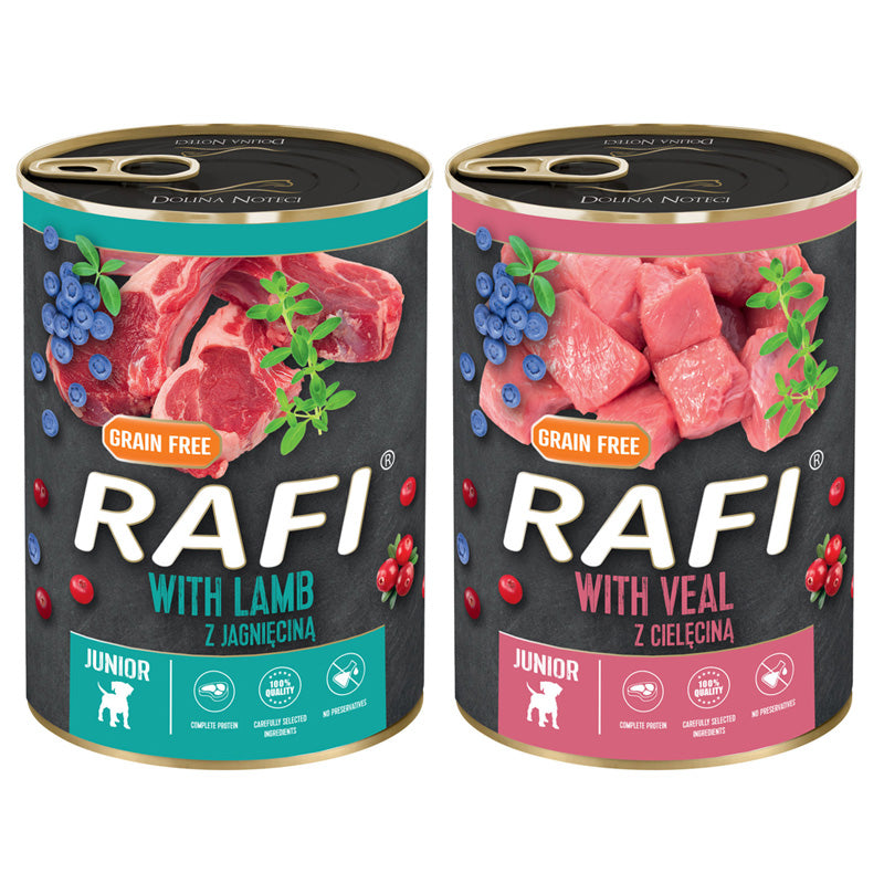 RAFI JUNIOR Mix of flavors Wet food PUPPIES 20x400g Brand Rafi