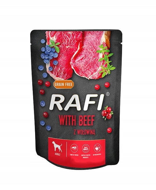 RAFI wet dog food MIX of flavors 10x300g beef turkey DOLINA NOTECI Manufacturer code Dolina Noteci RAFI mokra karma dla psa