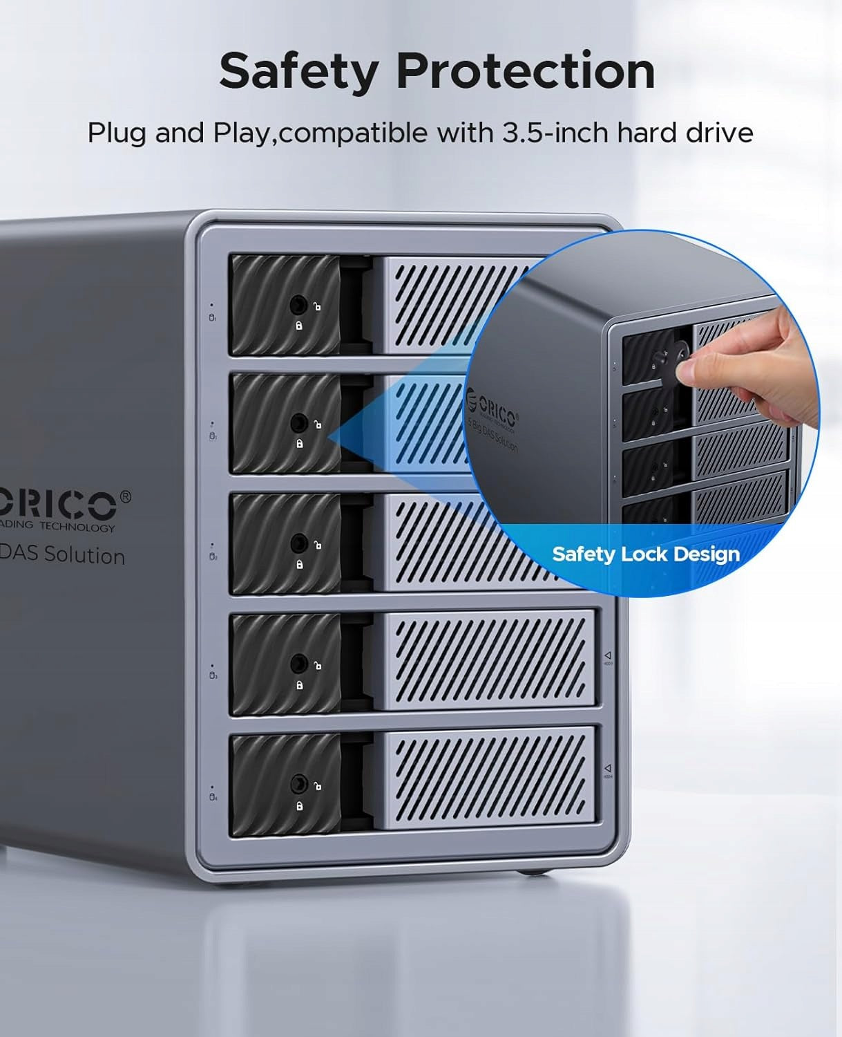 RAID 5 BAY ENCLOSURE FOR 3,5 INCH TO 22TB USB 3.0 DRIVES Manufacturer code OBUDOWA RAID 5 BAY DYSKI HDD 3,5 CALA US