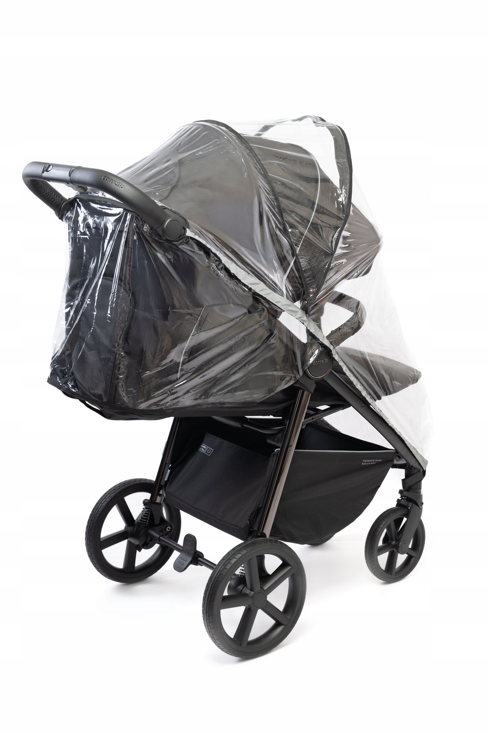 RAIN FILM FOR STROLLER WITH REFLECTIVE Carrello Bravo Carbon Mlite Packaging status original