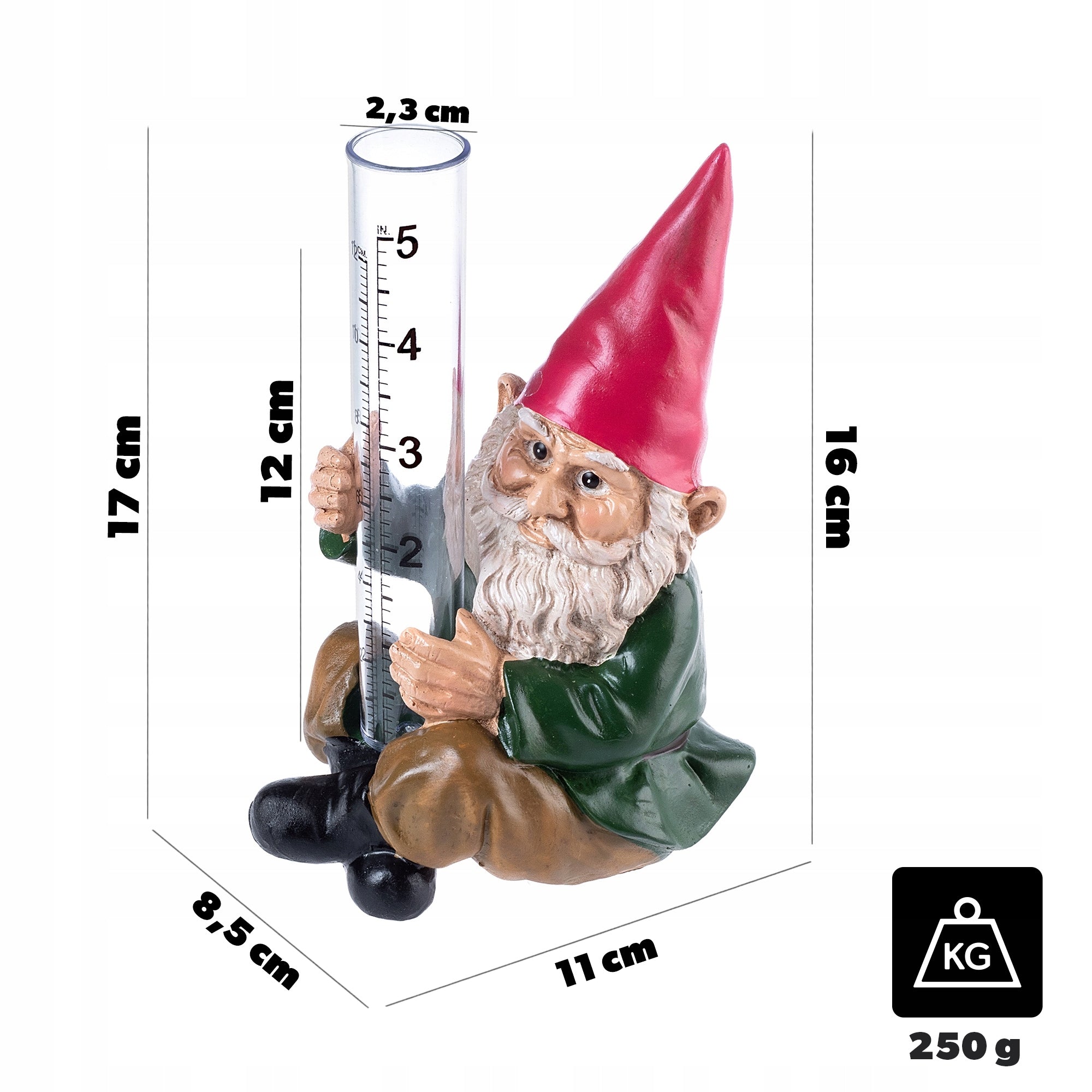 RAIN GAUGE RAINFALL CATALOG DECORATIVE GARDEN DWARF Brand Kadax