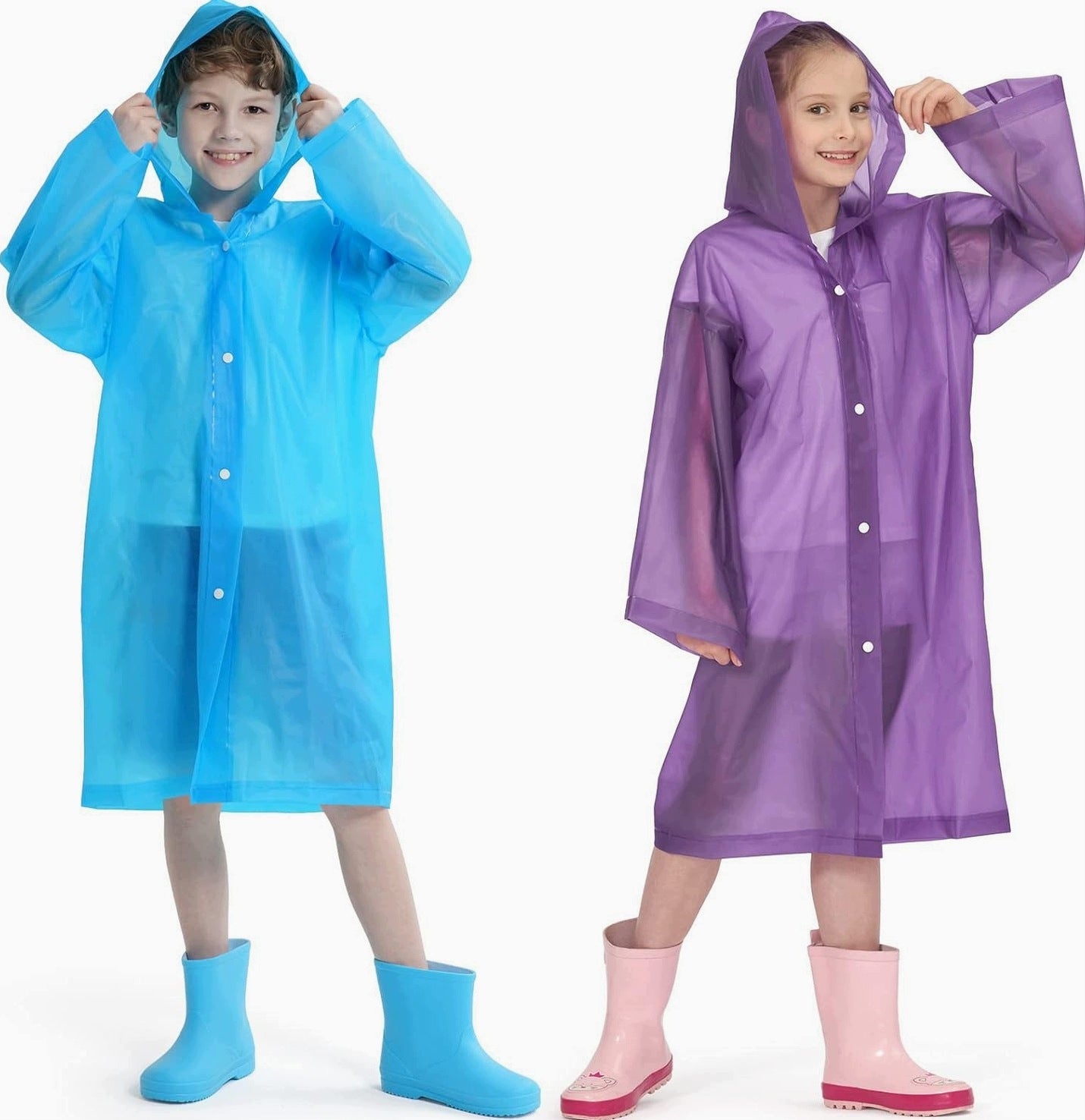 RAIN PONCHO 2 PIECES FOR CHILDREN WITH HOOD AND SLEEVES