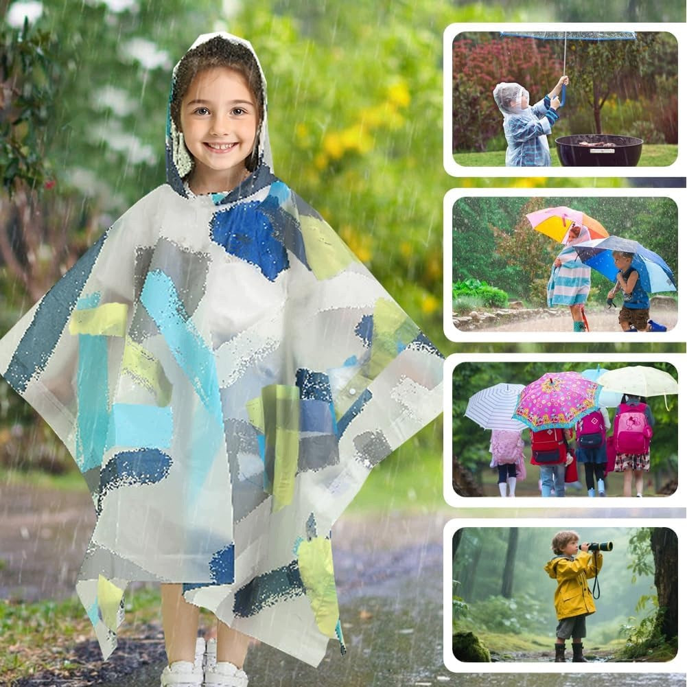 RAIN PONCHO 90CM CHILDREN'S WATERPROOF LIGHTWEIGHT MULTIPLE PEVA Kind Other