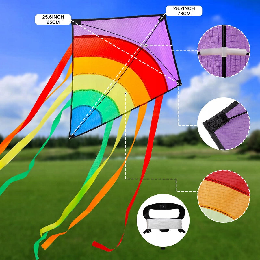 RAINBOW COLORED KITE WITH LONG TAILS Product weight with unit packaging 0.115 kg