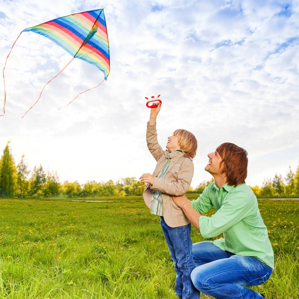 RAINBOW COLORFUL KITE FOR CHILDREN LARGE WITH STRING TOY Kid's age 3+ years