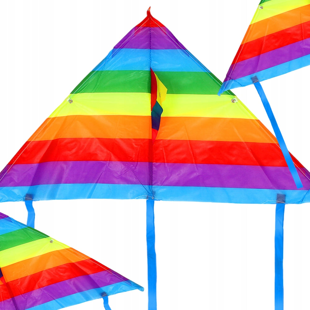 RAINBOW COLORFUL KITE FOR CHILDREN LARGE WITH STRING TOY Product depth 0.1 cm
