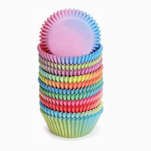 RAINBOW GRADIENT PAPER CUPCAKE CUPS FOR BIRTHDAY 300 PCS.