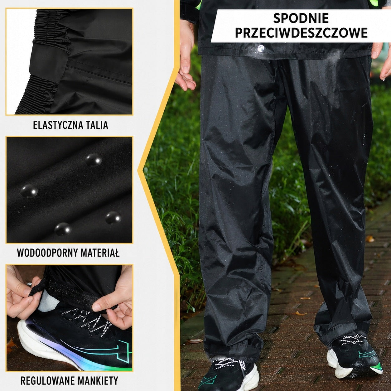 RAINPROOF SET MEN'S JACKET AND PANTS WATERPROOF BLACK SIZE. S Manufacturer code TY-RS-S-BK