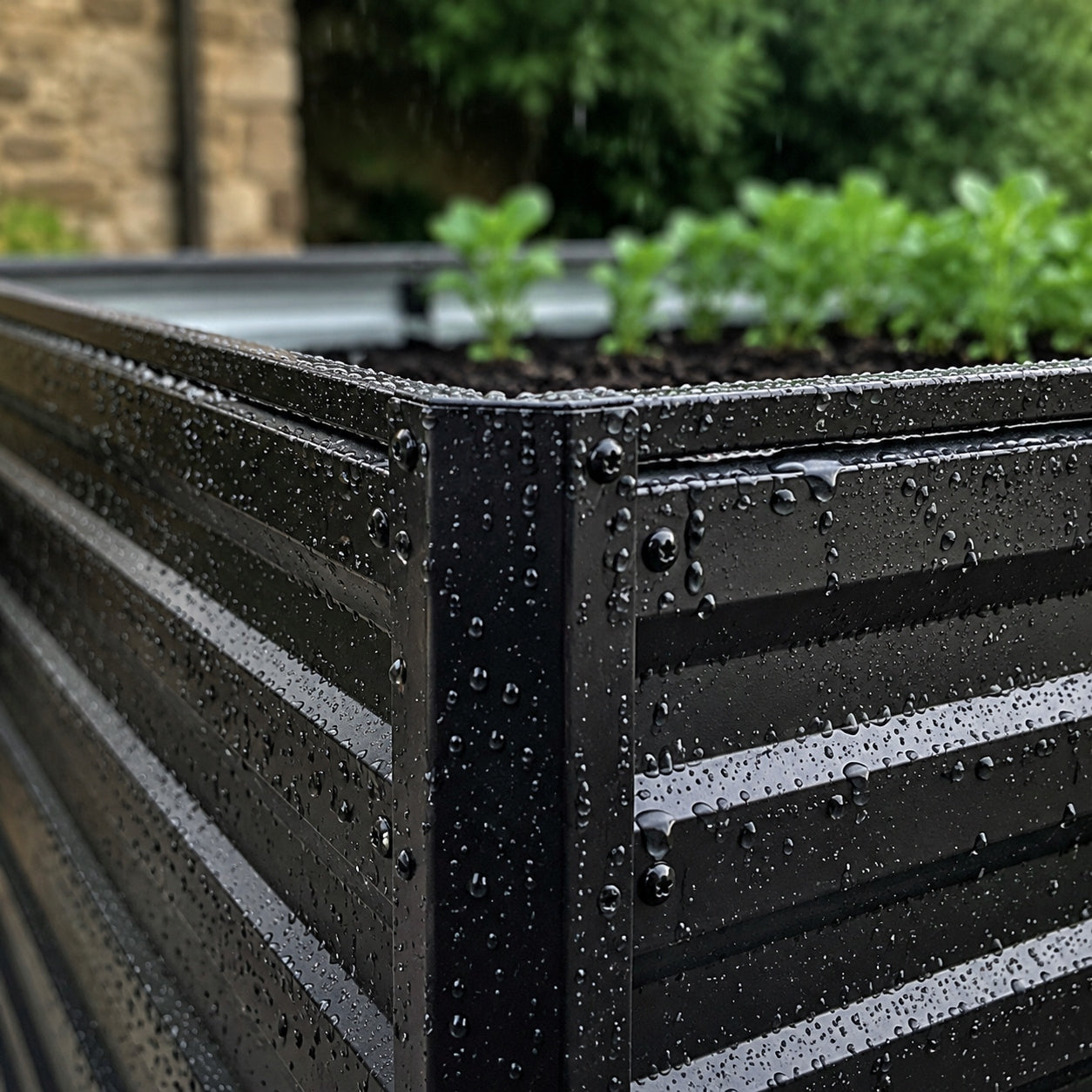 RAISED BED METAL POT WITH OPEN BOTTOM 219X112X64CM BLACK Product weight with unit packaging 13.05 kg