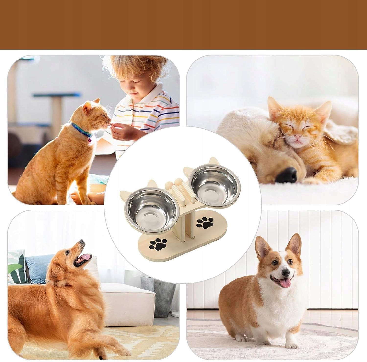 RAISED CAT BOWLS, DOG SLOPE 15° RAISED BOWL STAND Brand no brand