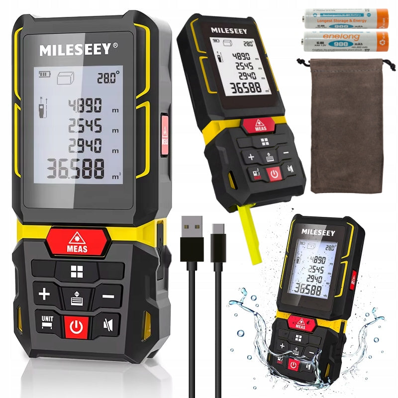 RANGEFINDER LASER DIGITAL DISTANCE METER FOOT TO ANGLE 100 METERS USBC