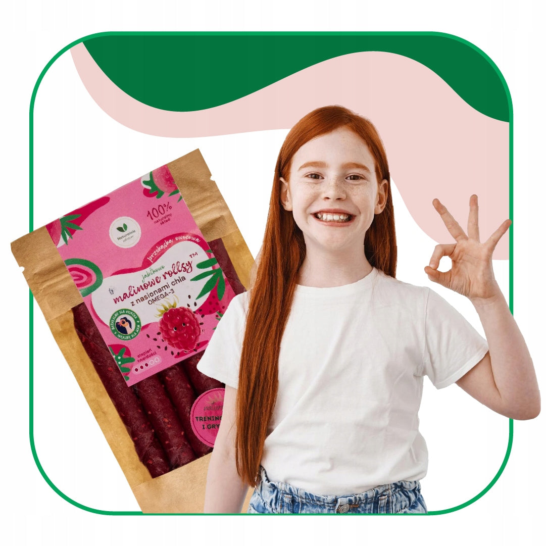 RASPBERRY ROLLS NATURAL SNACK WITH CHIA SEEDS VITAMINS 2x50 G HEALTHY Packaging status original