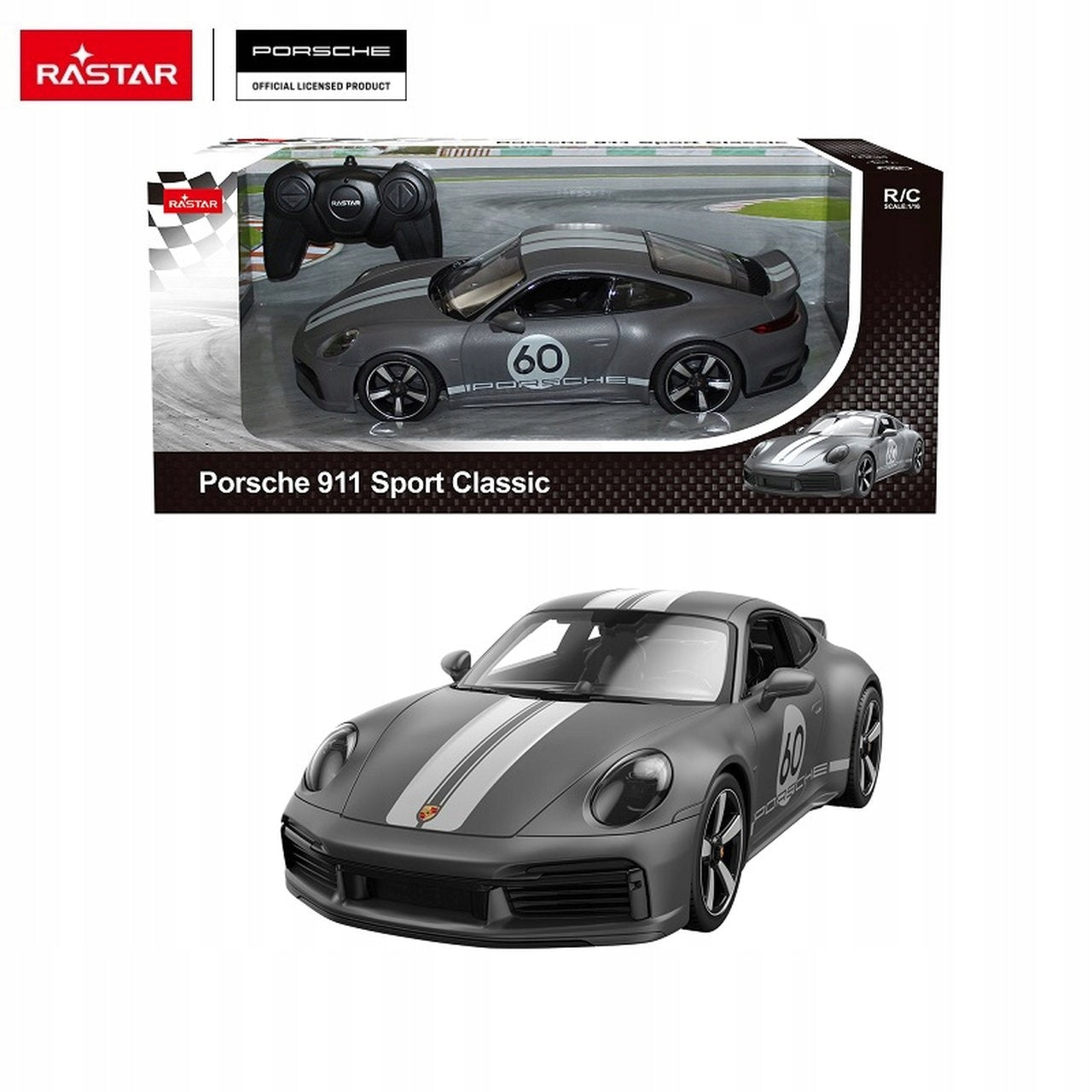 RASTAR remote controlled car PORSCHE 911 SPORT CLASSIC 1:16