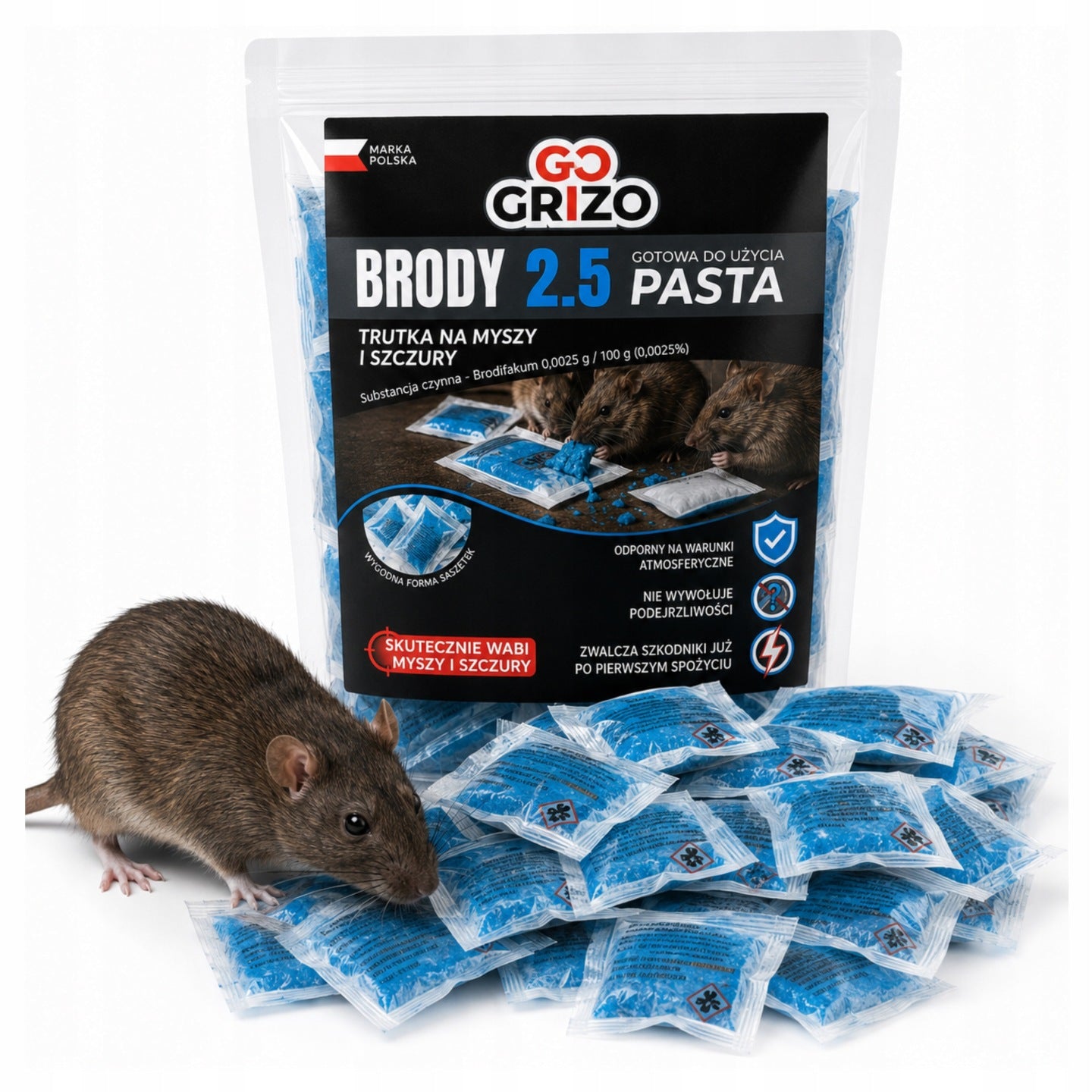 RAT POISON MICE PASTE POISON RODENTS 1 KG BLUE Manufacturer code 1kg mocny środek trutka na szczury i myszy