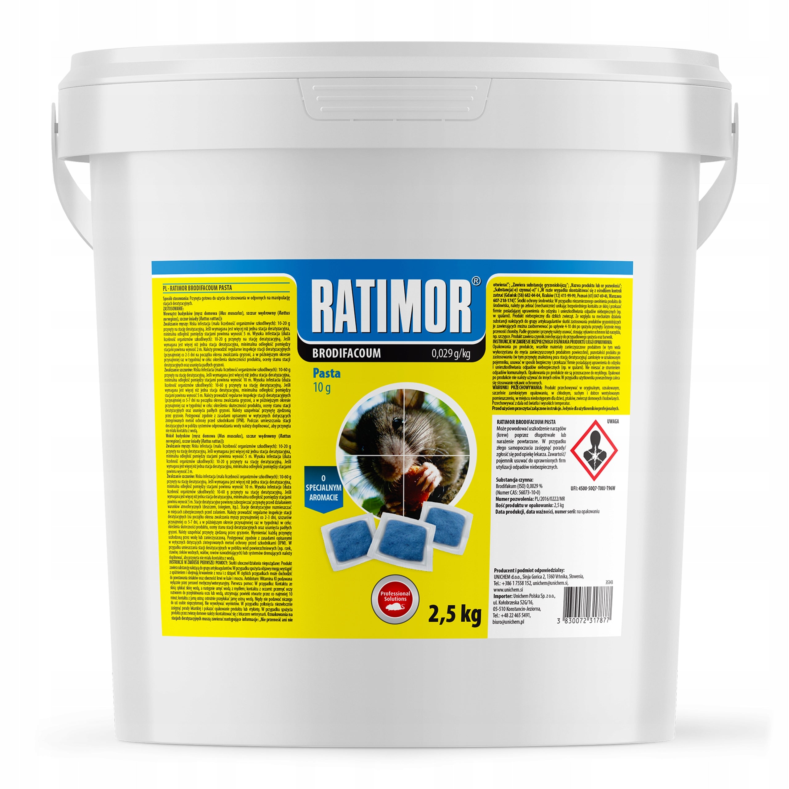 RAT POISON RATIMOR ULTRA STRONG PASTE MOUSE RATS 2,5KG BRODIFACOUM Packaging status original