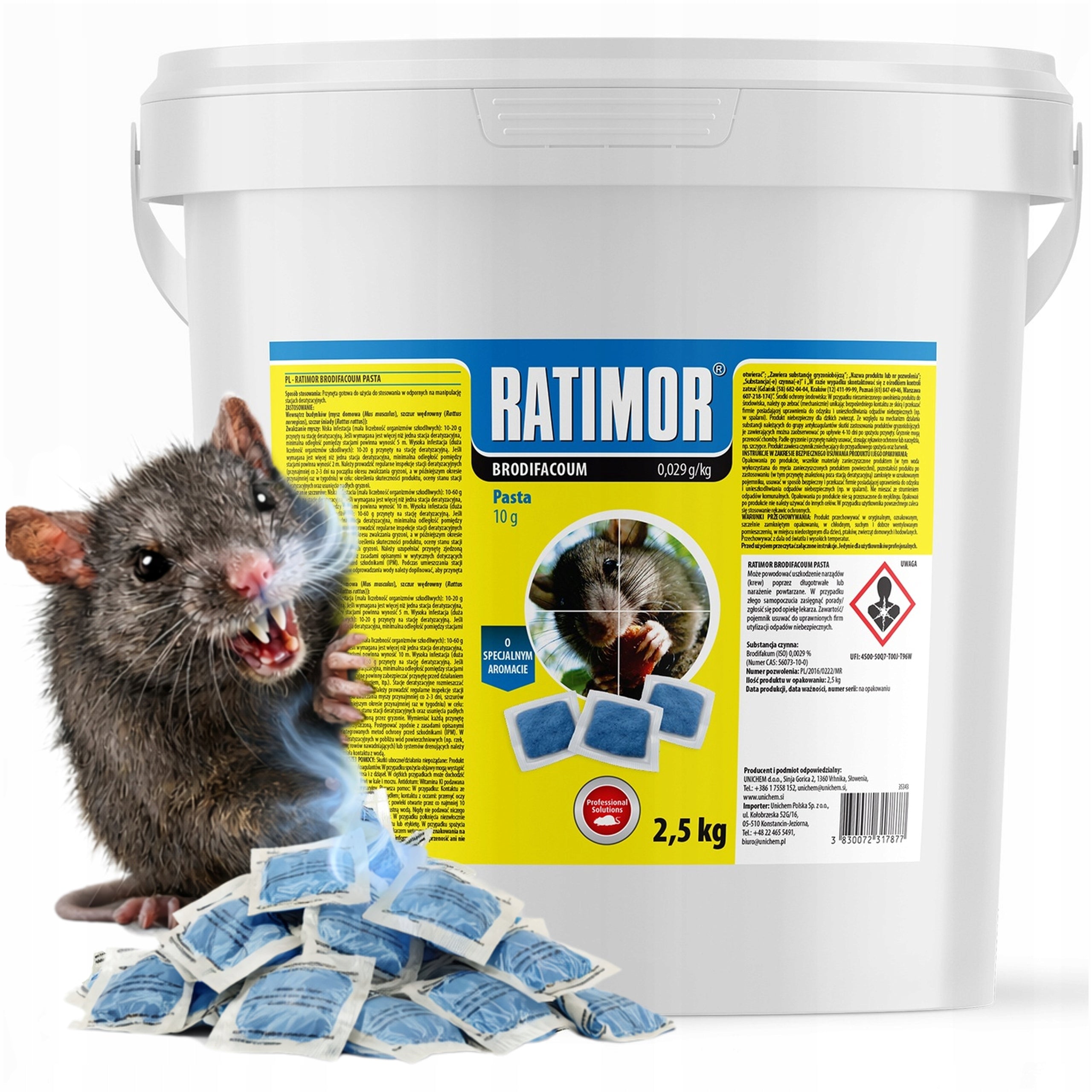 RAT POISON RATIMOR ULTRA STRONG PASTE MOUSE RATS 2,5KG BRODIFACOUM