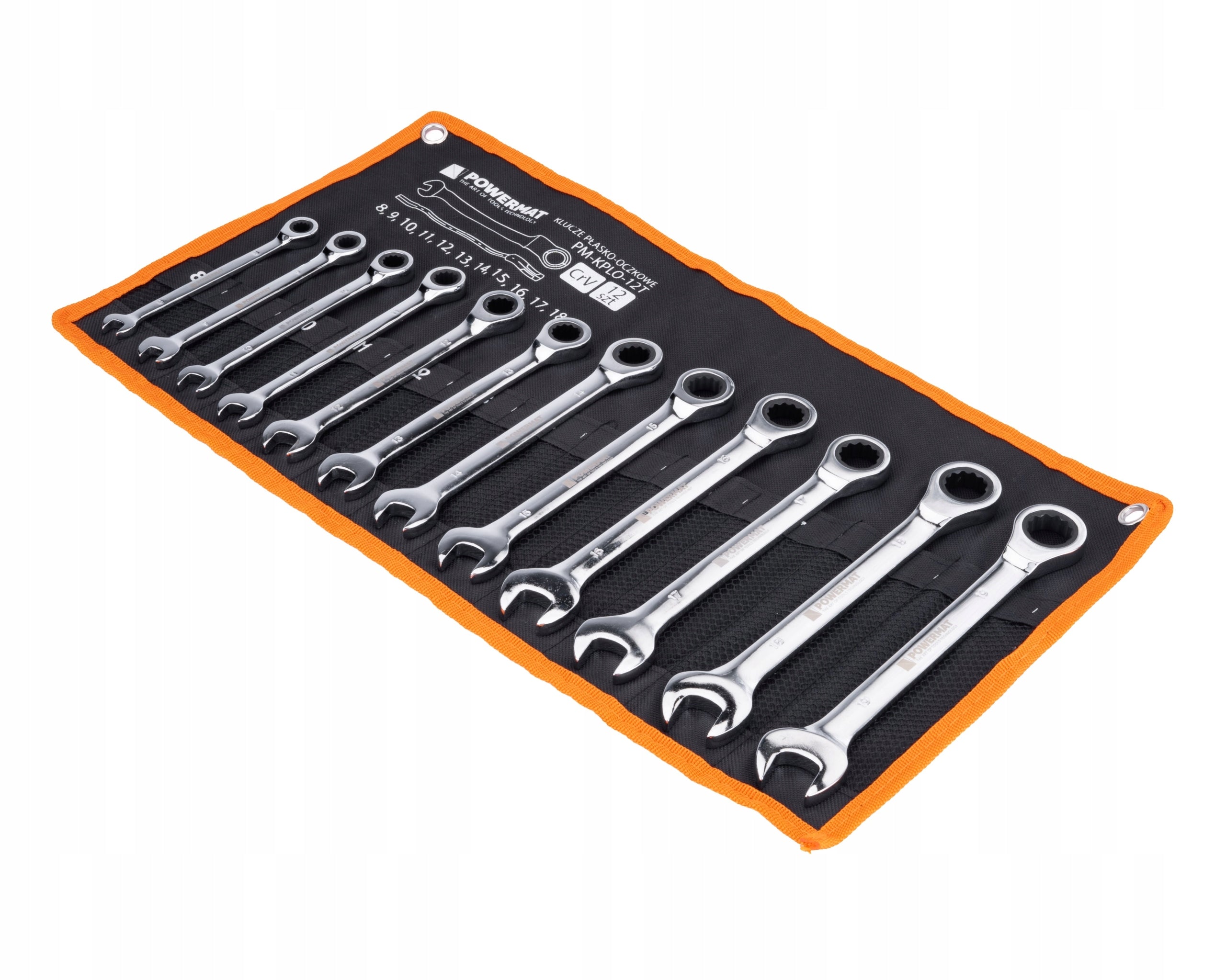 RATCHETING FLAT EYE WRENCHES 8-19 12EL. Brand Powermat