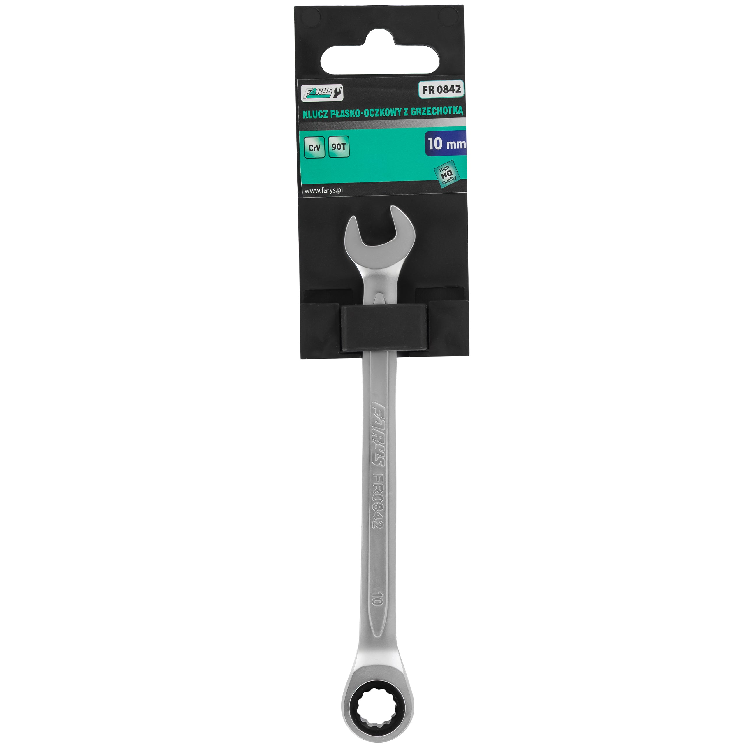 RATCHETING WRENCH 10MM 90 TEETH CRV CHROME WORKSHOP FARYS Key type combination