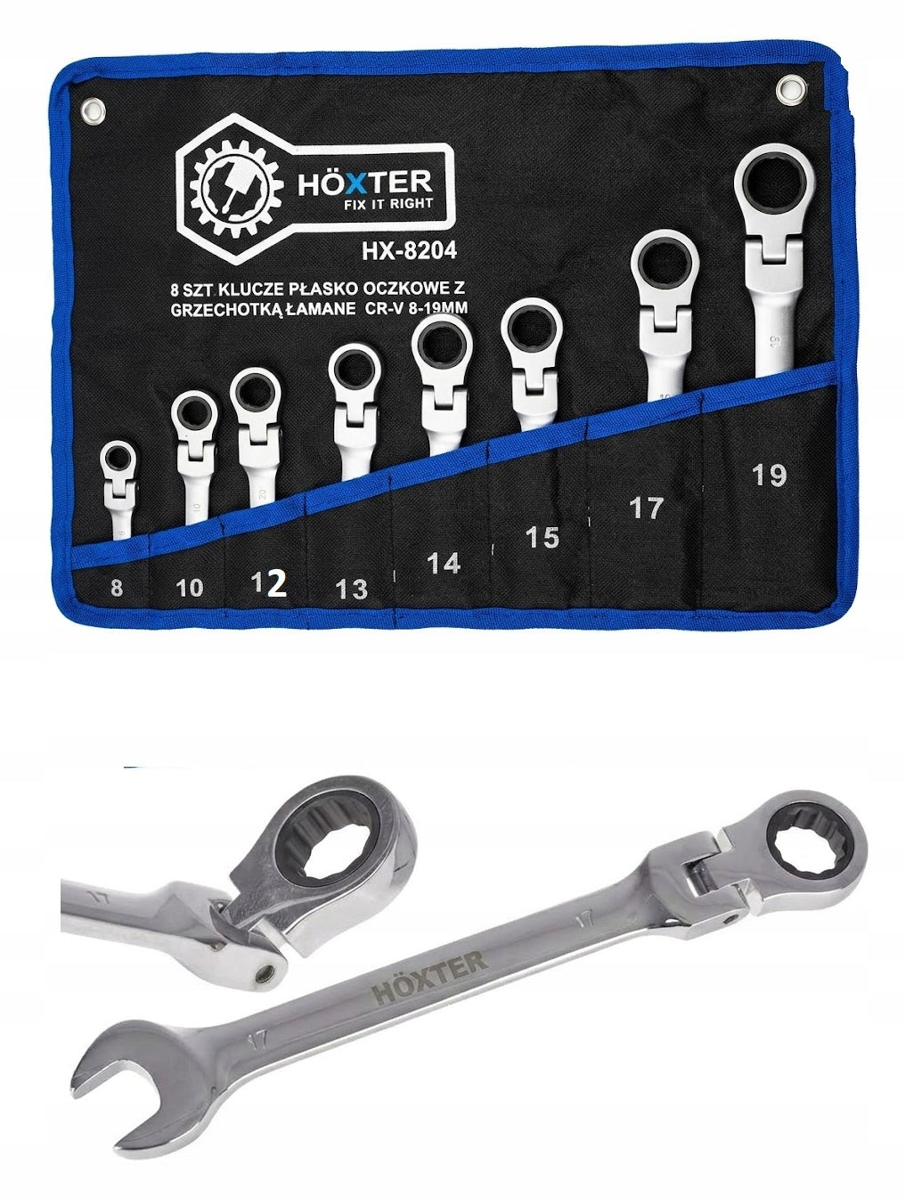 RATCHETING WRENCHES 8 EL 8-19MM STRONG