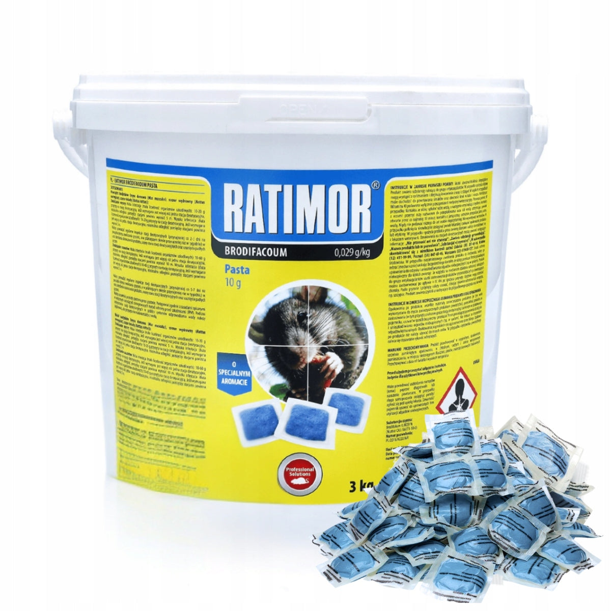 RATIMOR BRODIFAKUM Poison for mice and rats Poison Paste sachet 3kg Packaging status original